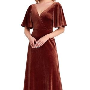 Burnt orange velvet dress, fits like XL. Worn once